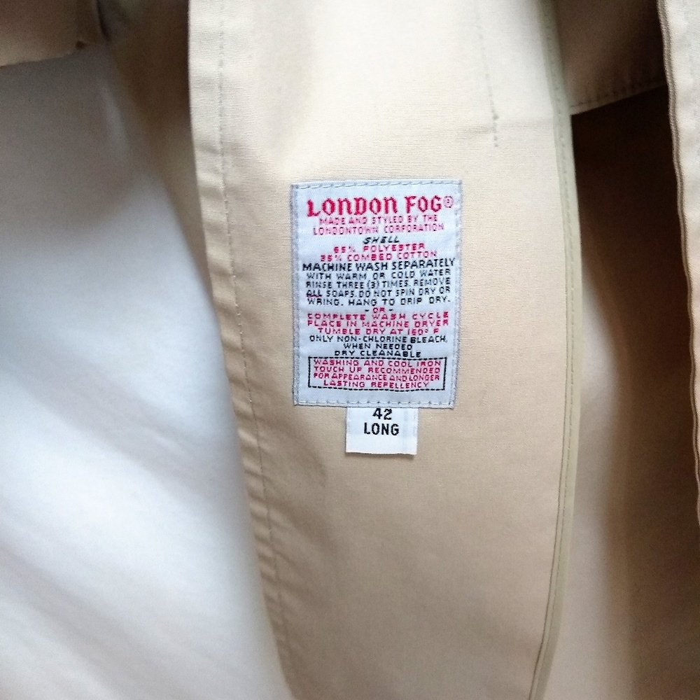Trench Coat Men's London Fog Size 42 Long Classic - Picture 11 of 15
